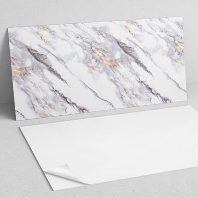 Coloray Wandpanelen Zelfklevend - Elegant marmerpatroon PVC Wandpaneel - 100 cm x 50 cm - Wit Wandbekleding Zelfklevend - 1 stuk - Texturen Wandpanelen Zelfklevend - Wandbord Keuken - Wandpaneel Badkamer