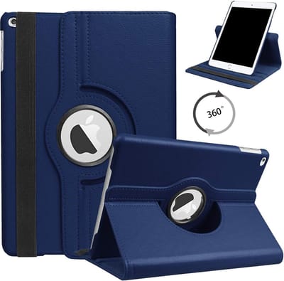 HB Hoes Geschikt voor Apple iPad 10.2 (2019) - Draaibare Tablet Book Cover - Donker Blauw