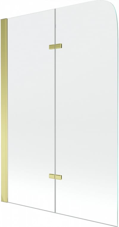 Mexen Felix badwand 2-delig 80 x 140 , transparant, goud - 890-080-002-50-00