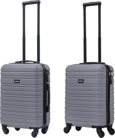 BlockTravel Kofferset 2 Delig - Handbagage Koffer en Reiskoffer met Wielen - Reiskoffer Handbagage Trolley - 29 en 39 Liter - ABS - Afneembare Wielen 360° - TSA Slot - Grijs