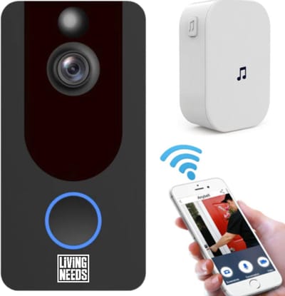 Living Needs Draadloze Deurbel - HD Video Deurbel - Deurbel met Camera - 1080P HD.