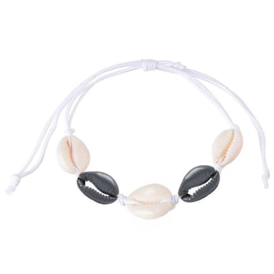 Fako Bijoux® - Schelpjes Armband - Wit - 2x Grijs
