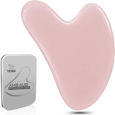 Natuurlijke Gua Sha Massage Tool van Jade voor Gezichtsverzorging, Vermindert Rimpels en Oogzwellingen, Ideaal voor Spa en Ontspanning (Roze)