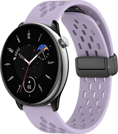 Siliconen bandje - geschikt voor Garmin Venu / Venu 2 Plus / Venu SQ / SQ 2 / Vivomove / Vivomove 3 / Style / Vivoactive 3 / Vivoactive 5 / Forerunner 55 / 245 / 645 - lila