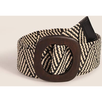 Nieuwe Gesp Raffia Natuurlijke Stijl Veelzijdige Vakantie Zomer Boheemse Damesriem 100cm gray