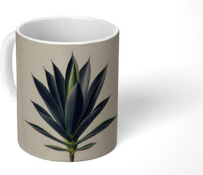 Mok - Koffiemok - Agaveplant - Symmetrisch - Groen - Mokken - 350 ML - Beker - Koffiemokken - Theemok