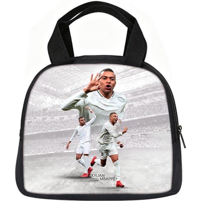 Leer, Reizen Handtas Geïsoleerde Lunchtas Herbruikbaar M-Mbappe Lunchbox Voetbalster Student Bento Voedselcontainer Zakken