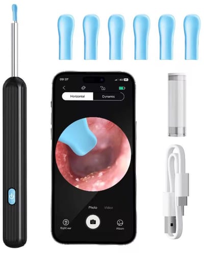 Nextora Oorsmeer Verwijderaar met Camera App - Oorreiniger - Earscratcher - Oorspuit - Otoscoop - Oor schoonmaken - Oorlepel - Zwart
