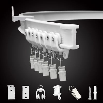 Dailygoods- Gordijnrailsysteem 3 meter - Flexibel - Plafond/wandmontage - Complete accessoires - Eenvoudige installatie - Ruimteverdeler - Gordijnrail