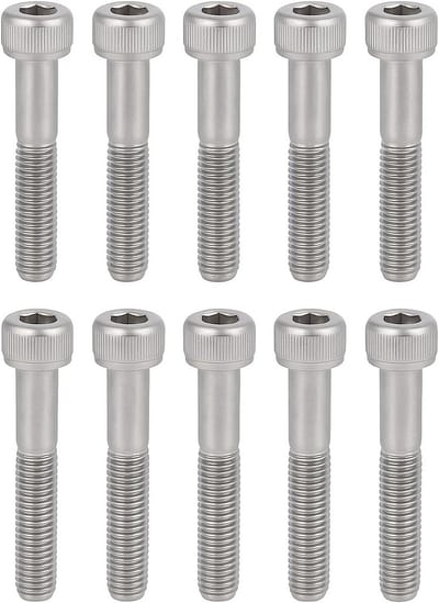 10x M10 Cilinderkopschroeven RVS A2-70 DIN 912 Volledig Schroefdraad