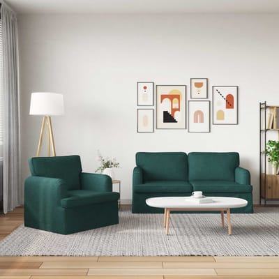 vidaXL Bankstel 2 pcs Donkergroen 162 x 80 x 85 cm Stof