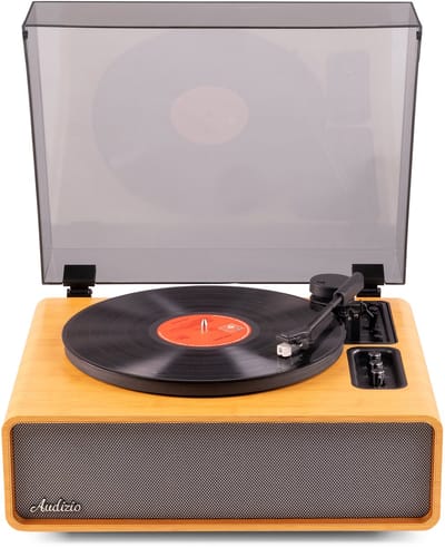 Premium platenspeler - Audizio Laredo - HiFi platenspeler met Bluetooth - LP speler - Bamboe