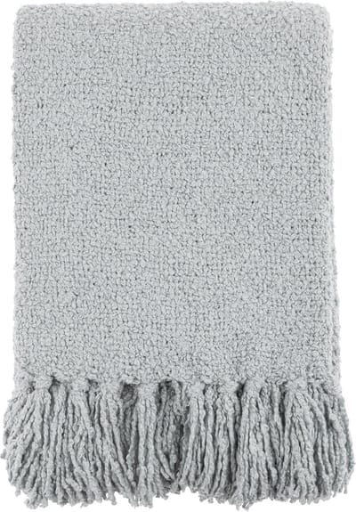 Mistral Home - PLAID - bouclé - 130 x 170 cm - effen kleur - grijs- Duurzaam