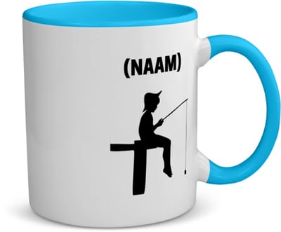 Akyol - vissen met eigen naam koffiemok - theemok - blauw - Vissen - visser - sport - 350 ML inhoud