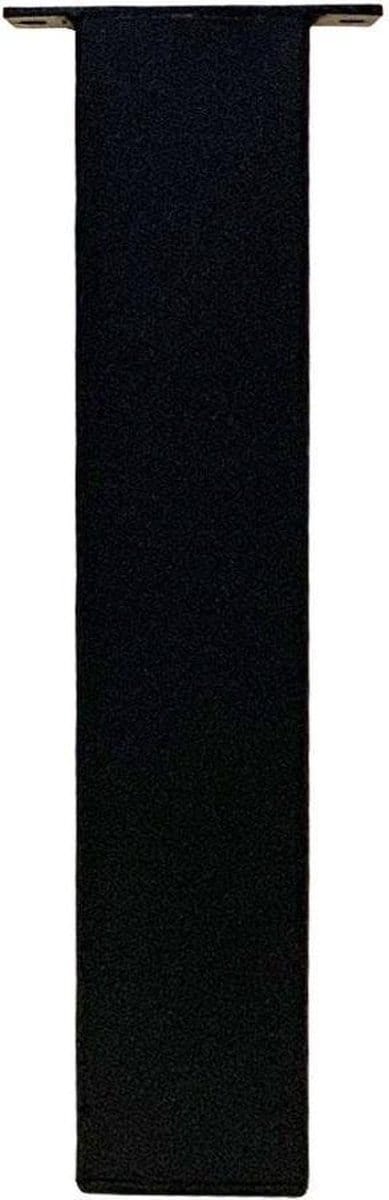 FLE - Set stalen rechte tafelpoten zwart vierkant 8 bij 8 cm en hoogte 43 cm (koker 8 x 8 cm) - 4 stuks