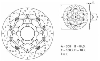 Brembo 78b40862 Remschijf Zilver