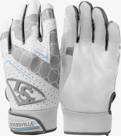 Louisville Slugger Genuine Batting Gloves V2 - White/Grey - 2XL
