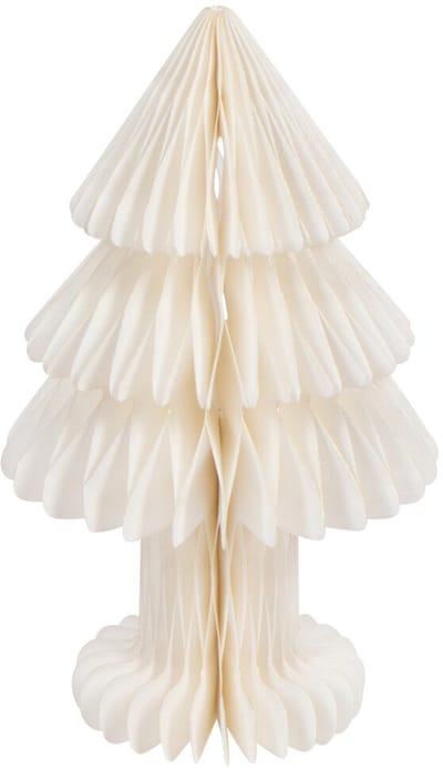 J-Line decoratie Kerstboom Vouwbaar - papier - wit - small
