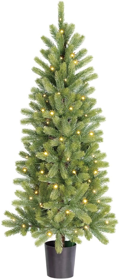 Black Box Trees Nagoya Kunstkerstboom met Verlichting H120 x Ø60 cm - Kerstboom Voor Binnen - Kunstboom met 212 PE Dennentakjes - Slank Model Ø60 cm - Groen