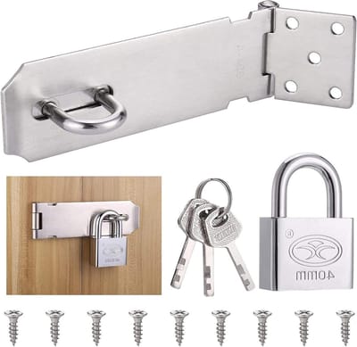 Robuuste RVS Hangslot Deurslot met Schroeven - Veiligheidsslot voor Deuren en Poorten