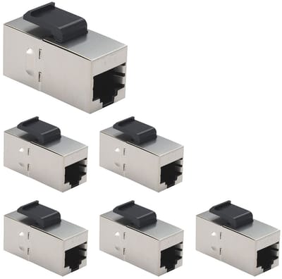 Dailygoody - RJ45 Keystone Connectors - Ethernet verbinding - Shielded Couplers - Vrouwelijk-Vrouwelijk - Netwerkaccessoires - 6 stuks - Geschikt voor..