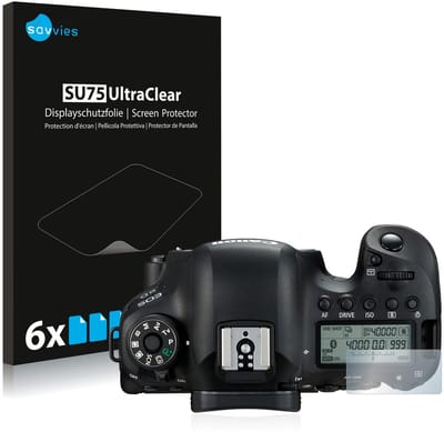 Savvies - Screenprotector voor Canon EOS 6D (Schouderdisplay) - Folie Beschermfolie transparant 6 Stuks
