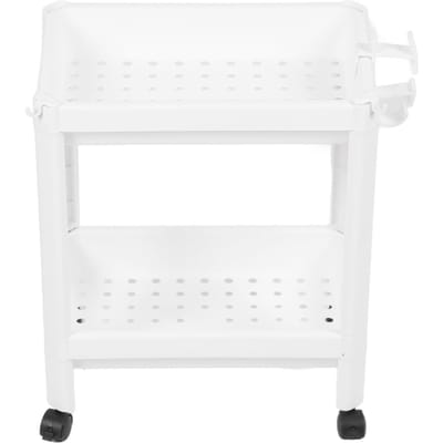 Badkamer Torenplank Plastic Vrijstaand Opbergrek Organizer Multifunctionele Stellingeenheid voor 2 Layers (with Wheels)