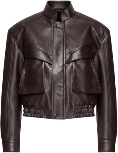 OMBRE Jas - Lange Mouw - Drukknopen - Effen Bruin S