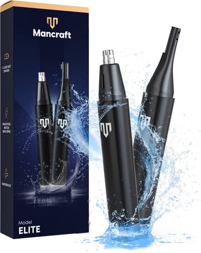 Mancraft 2 in 1 Neustrimmer Elite - Waterdicht - Oplaadbaar - Met Oortrimmer en wenkbrauw trimmer - Neushaartrimmer mannen