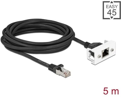 Delock Network Extension Cable for Easy 45 Module S/FTP RJ45 plug to RJ45 jack Cat.6A 5 m black