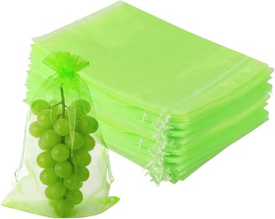 Grote organzazakjes 20 x 30 cm, 60 stuks, met trekkoord voor cadeau's, bruiloften en fruitbescherming, ideaal voor feesten en Kerstmis