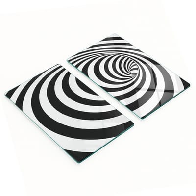 Multifunctionele decoratieve glazen spiraalborden met strepen 2x30x52 cm
