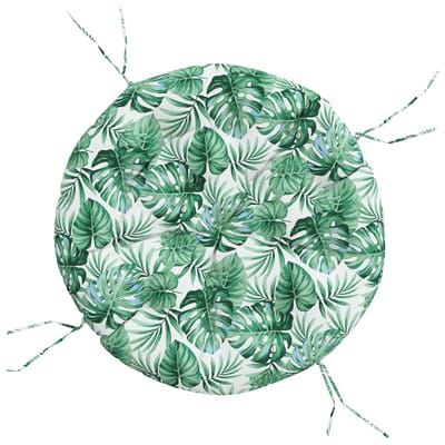 vidaXL - Zitkussen - rond - bladpatroon - Ø - 100x11 - cm - oxford - stof