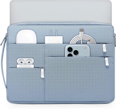 Laptoptas 14-15 Inch voor MacBook Air, Pro, Surface Laptop en Dell XPS - Lichtblauw, Bescherming en Stijl