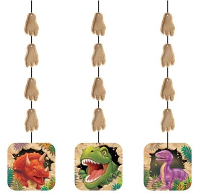 Dinosaurus feest thema hangdecoraties 6x stuks - Verjaardag feest thema voor kinderen