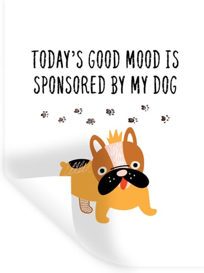 Muurstickers - Sticker Folie - Spreuken - Honden - Today's good mood is sponsored by my dog - Quotes - 30x40 cm - Plakfolie - Muurstickers Kinderkamer - Zelfklevend Behang - Zelfklevend behangpapier - Stickerfolie