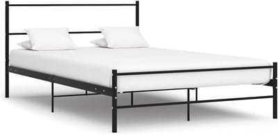 Stalen Bedframe 140x200 cm Zwart Robuust Slaapmeubel
