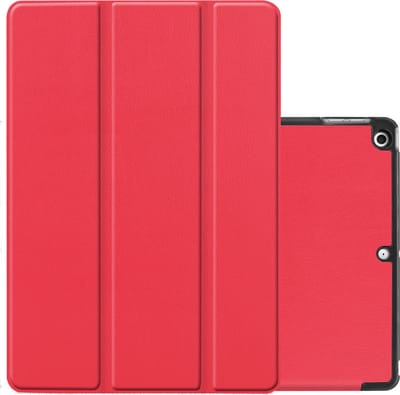 Hoes - Geschikt voor Apple iPad 8 (2020) - 10.2 inch - 8e Generatie - Dun & Stevig - Trifold Bookcase - Hard Cover - Hardcover Book Case - Tablet Hoesje - Rood