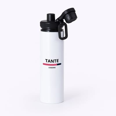 Hacebo® - tante loading waterfles met draaidop zwart - Tante - ochtendkoffie laden - verjaardagscadeau - verjaardag - cadeau - cadeautje voor tante - tante artikelen - kado - geschenk - gift - water fles - 850ML