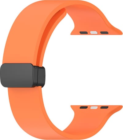 Siliconen bandje - geschikt voor Apple Watch series 1/2/3/4/5/6/7/8/9/10/11/ SE (1,2,3) / Ultra (1,2,3) met maat 44 mm / 45 mm / 46 mm / 49 mm - oranje