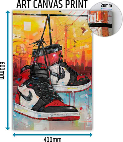 Sneaker canvas powerlines bred toe 40x60 cm