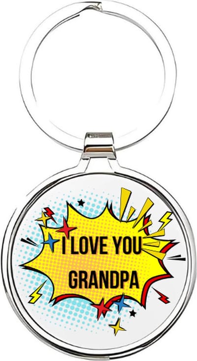 Akyol - I love you grandpa Sleutelhanger - opa - De leukste opa - Opa sleutelhanger - grootvader sleutelhanger - Sleutelhanger voor opa - Familie sleutelhanger - verjaardagscadeautje - cadeau voor opa - grandfather - Pake - 4 x 7,5 CM