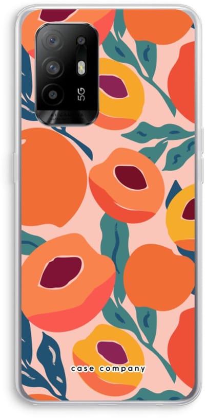 Case Company® - Hoesje geschikt voor Oppo A94 5G hoesje - Perzik - Soft Cover Telefoonhoesje - Bescherming aan alle Kanten en Schermrand
