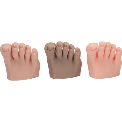 Ensemble de 3 pièces Modèle de pied d'entraînement pour tatouage Faux pied Modèle Demi-pied en silicone souple pour l'entraînement et l'affichage de nail art