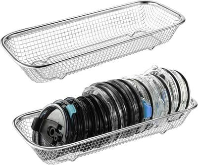 Roestvrijstalen bekerdekselhouder set van 2, praktische organizer voor flessendeksels en bekers in de keuken, ruimtebesparend en duurzaam