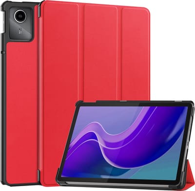 Hoesje - Geschikt voor Lenovo Tab M11 (11 inch) - Dun & Stevig - Hardcover Book Case - Trifold Bookcase Hoes - Hard Cover - Tablethoes - Rood