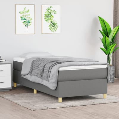 vidaXL - Boxspring - bed - 90x190 - cm - stof - donkergrijs