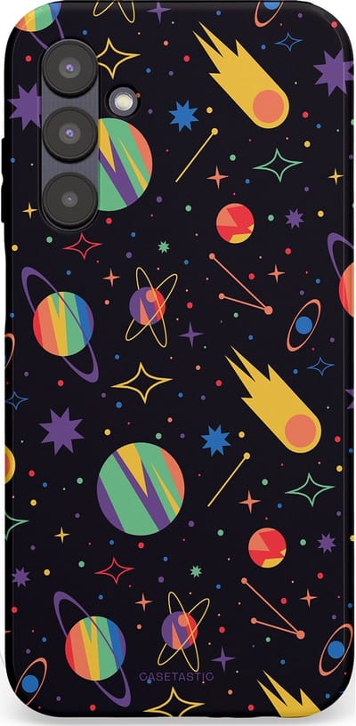 Casetastic Hoesje Geschikt voor Samsung A25 - Stijlvolle Beschermende Duo-layer Case - Planeten en meteoren