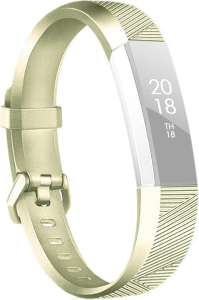 By Qubix - Compatible Fitbit bandje - Geschikt voor Fitbit Alta Siliconen bandje - Maat: Large - Vintage Goud Smartwatch bandje