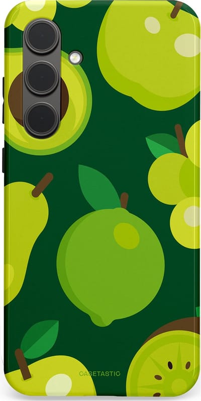 Casetastic Hoesje Geschikt voor Samsung S24 Plus - Stijlvolle Beschermende Duo-layer Case - Peren Appel Groen